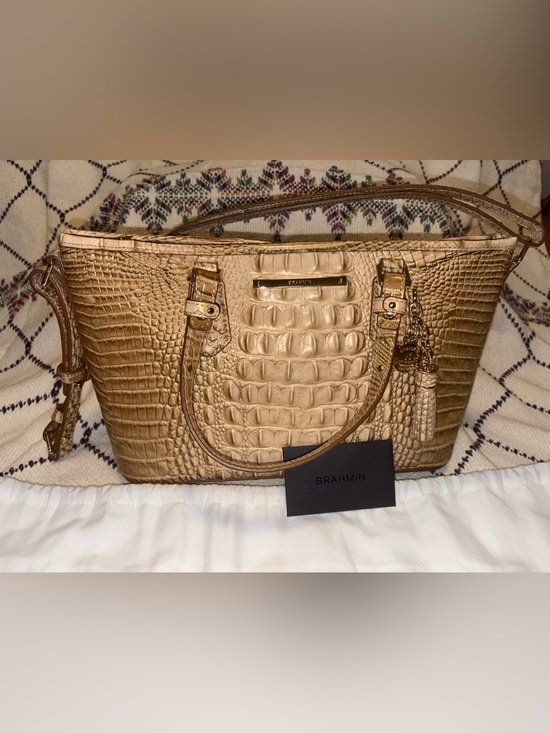 Brahmin Handbags - Brahmin Mini Asher Granite Melbourne Croc-Embossed Leather Satchel